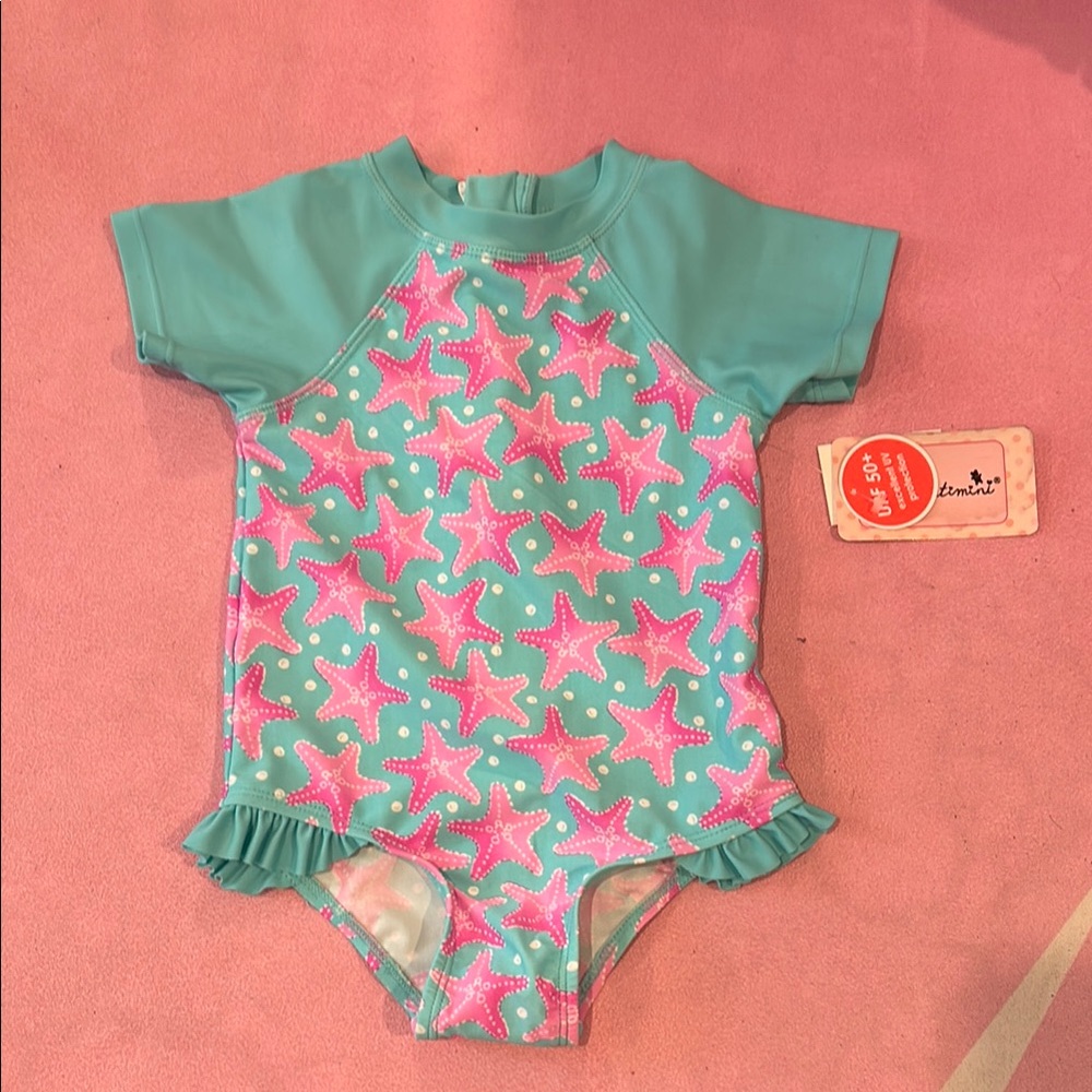 Sale! NWT Floatimini 2T Starfish One Piece Girls Swimsuit